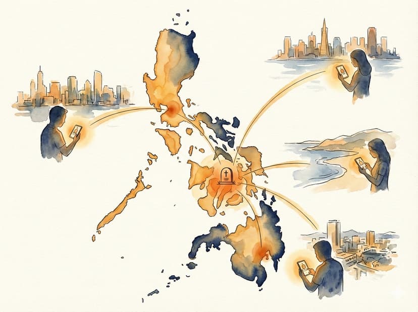 Family members connecting to memorial from different locations